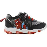 Leomil Spiderman - Schoenen voor jongens met lichtjes - Sneakers voor kinderen met klittenband - Lichtgevende kindersneaker - Maat 29 - Zwart