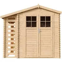 Timbela M386F - Houten tuinhuis-brandhoutschuurtje - 4,33 m² - 206x272xH218 cm - zonder vloer