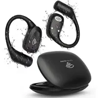 Golden Sound Open Ear oortjes - Sport oordopjes - Oortjes draadloos - Draadloze oordopjes - Audio - Hardlopen - 40 uur batterijduur - Bone Conduction - IPX6 Spatwaterdicht - Oortjes - Zwart