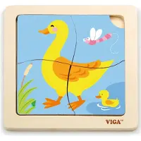 Vigatoys Viga Toys Legpuzzel Eend Junior 15 Cm Hout 4 Stukjes