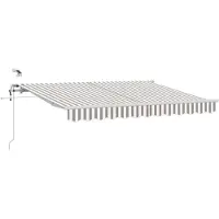 vidaXL Uitschuifbare luifel Lichtgrijs en wit 600 × 300 cm Polyester