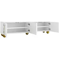 STILVORA Tv-Meubel - 4 Deuren Met Drukopening En Gedempte Scharnieren - Veel Opbergruimte Voor Woonkamer - Spaanplaat - Wit;Goud - 170x38x44 Cm
