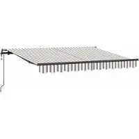 vidaXL Uitschuifbare luifel Lichtgrijs en wit 450 × 300 cm