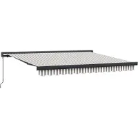 vidaXL Uitschuifbare luifel Lichtgrijs en wit 400 × 300 cm