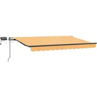 vidaXL Uitschuifbare luifel Zand 400 × 350 cm Stof en Aluminium