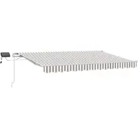 vidaXL Uitschuifbare luifel Lichtgrijs en wit 600 × 350 cm