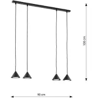Valotorni ELIT 4 Hanglamp Zwart Goud GX53 LED Metaal 100cm