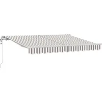 vidaXL Uitschuifbare luifel Lichtgrijs en wit 300 x 250 cm