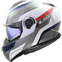 LS2 Helmets LS2 FF908 Strobe II Monza vouwhelm, wit/blauw/rood, maat XL (61/62)