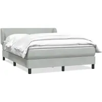 vidaXL Boxspring met matras fluweel lichtgrijs 160x210 cm