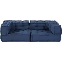 vidaXL Modulebankeenheid 3 st Stof Indigo 140 x 70 x 36 cm