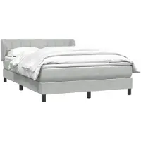 vidaXL Boxspringbed met matras, lichtgrijs, 160x210 cm, fluweel