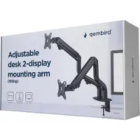Gembird Dubbele Monitor beugel - met gasveer - Monitorarm