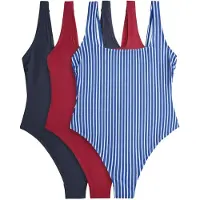 The Set Badpak marine / navy / knalrood / wit