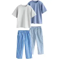 Next Nachtkledij blauw / lichtblauw / grijs / wit