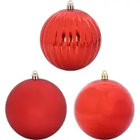 vidaXL Kerstbalset XXL 4 st Rood Ø 20 cm Kunststof LED's