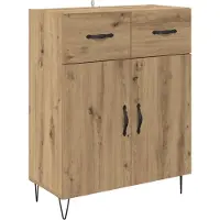 vidaXL Dressoir Artisan Eiken 69,5 x 34 x 90 cm Bewerkt hout
