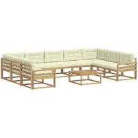 vidaXL Tuinset met 10 stuks, wit en crème