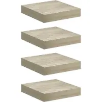 vidaXL Wandschappen zwevend 4 st 23x23,5x3,8 cm MDF eikenkleurig