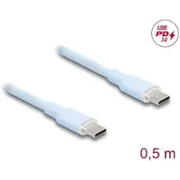 DeLOCK USB 2.0 Cable USB Type-C male to male PD 3.0 60 W 0.5 m blue Silicone