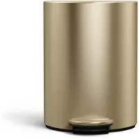 Simplehuman halfronde pedaalemmer van 6 liter - met zakkenhouder - mat goud staal