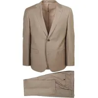 Suitable Kostuum Sharkskin Wol Sand | Beige | Maat 56