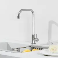 CECIPA MAX Luxe Keukenkraan Geborsteld RVS - Enkele Koudwaterkraan - Modern 7-Design - 360° Draaibaar