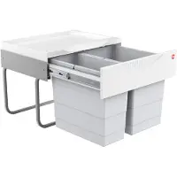 Hailo Tandem S afvalsysteem 30 liter (12+18) grijs/zilver 364470