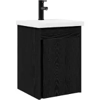 vidaXL Badkamermeubel met kraan Zwart eiken 42 x 40 x 74,5 cm
