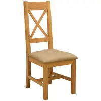 vidaXL Eetkamerstoel 2 pcs Massief Eikenhout Beige 45 x 54 x 105 cm