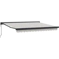 vidaXL Uitschuifbare luifel Lichtgrijs en wit 300 x 250 cm