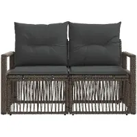 vidaXL Tuin Sofa 2-Aantal zitplaatsen Grijs poly rattan