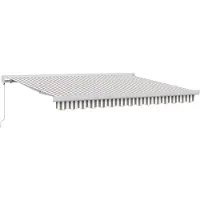 vidaXL Uitschuifbare luifel Lichtgrijs en wit 350 x 250 cm