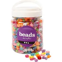 Creativ Company Kunststofparels voor figuurdecoraties, 10 mm, gesorteerde kleuren, 380 gram, 700 ml