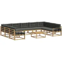 vidaXL Buiten bank set 10 st Wit en antracietkleurig