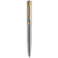 Waterman Impression Balpen | Medium Punt met Blauwe Inktvulling | Roestvrij Staal met Goudkleurige Afwerking | Geschenkdoos