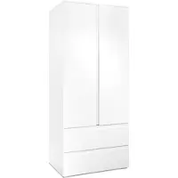 CALICOSY Kast met 2 deuren en 2 laden wit l80 x h191 x p55 cm