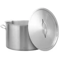 Cadro Kookpan - Catering Pan - Extra Grote Soeppan met Deksel - Stockpot - Inductie Geschikt - voor Soep, Pasta & Stoofgerechten - 58L - Ø50 cm - RVS