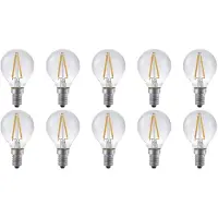 SPL E14 LED Lamp 2W Dimbaar - CRI 93 - Extra Warm Wit - 2500K - LED Filament Globe G45 - Vervangt 15W - 10 Stuks