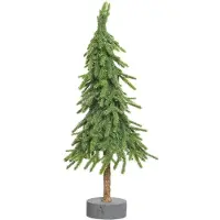 Kaemingk Mini kerstboom, groen, met glitter, diameter 13 cm, hoogte 70 cm