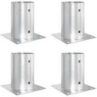 vidaXL Ronde Grondanker 4 st zilver 15 x 15 x 15 cm Metaal