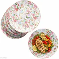 Ritzenhoff & Breker 6-delige set platte dinerborden 27cm Sweet Flower - Ritzenhoff 402773