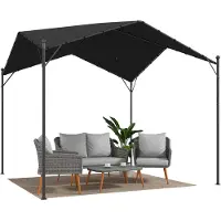 Outsunny Pergola Paviljoen-Metaal, Polyester-300L x 300B x 280H cm-Donkergrijs
