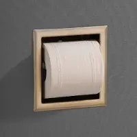 Saniclear Brass inbouw toiletrol houder zonder klep geborsteld messing - mat goud