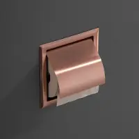 Saniclear Copper inbouw toiletrol houder met klep geborsteld koper