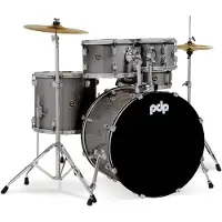 PDP Drums Center Stage Rock Silver Sparkle 5d. drumstel met bekkens en hardware