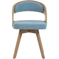 MODFU - Eetkamerstoelen Set Van 2 - Draaibare Zitting - Moderne Stijl - Voor Eetkamer Of Café - Stoffen Bekleding - Blauw - 44 x 41 x 75 cm
