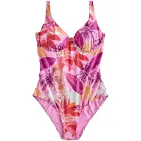 Next Badpak 'Tummy Control' pink / donkerroze / rood / wit