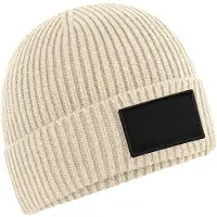 Beechfield Fashion Patch muts (Havermout/zwart)