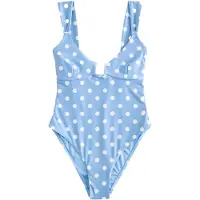 Next - Dames - Badpak met vierkante hals - Blauw